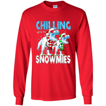 Load image into Gallery viewer, T-Rex Dinosaurs Chilling With My Snowmies Christmas
