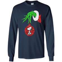 Load image into Gallery viewer, Glitter Grinch monogram ornament Snoopy