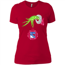 Load image into Gallery viewer, Grinch hand holding New York Rangers Glitter Christmas