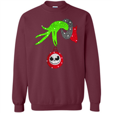 Load image into Gallery viewer, Grinch hand holding Jack Skellington