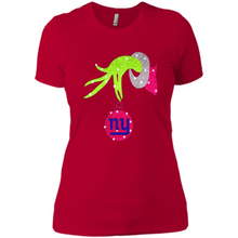 Load image into Gallery viewer, Grinch hand holding New York Giants Glitter Christmas