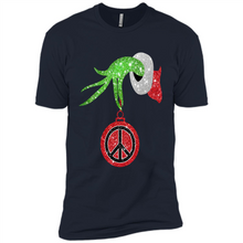 Load image into Gallery viewer, Grinch Hand holding peace sign ornament