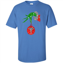 Load image into Gallery viewer, Grinch Hand holding Nurse ornament Christmas (1)