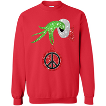 Load image into Gallery viewer, Grinch Hand holding peace sign ornament