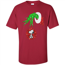 Load image into Gallery viewer, Glitter Grinch monogram ornament Snoopy