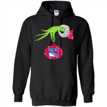 Load image into Gallery viewer, Grinch hand holding New York Rangers Glitter Christmas
