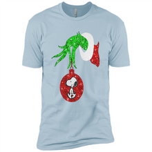 Load image into Gallery viewer, Glitter Grinch monogram ornament Snoopy