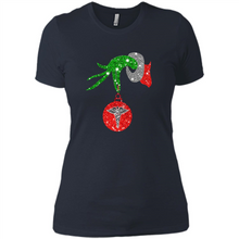Load image into Gallery viewer, Grinch Hand holding Nurse ornament Christmas (1)