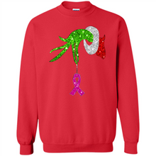 Load image into Gallery viewer, Grinch Hand Holding Breast Cancer Awareness Christmas