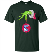 Load image into Gallery viewer, Grinch hand holding New York Rangers Glitter Christmas