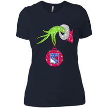 Load image into Gallery viewer, Grinch hand holding New York Rangers Glitter Christmas