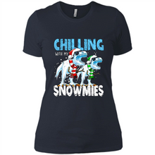 Load image into Gallery viewer, T-Rex Dinosaurs Chilling With My Snowmies Christmas