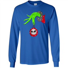 Load image into Gallery viewer, Grinch hand holding Jack Skellington