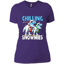 Load image into Gallery viewer, T-Rex Dinosaurs Chilling With My Snowmies Christmas
