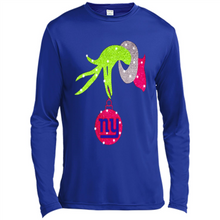 Load image into Gallery viewer, Grinch hand holding New York Giants Glitter Christmas