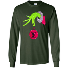 Load image into Gallery viewer, Grinch hand holding logo Louisvuitton