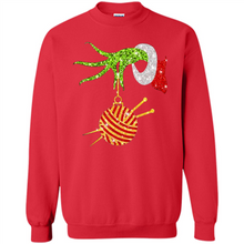 Load image into Gallery viewer, Grinch Hand Holding Ball Of Wool And Knitting Needles Christmas