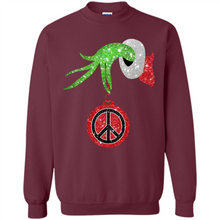 Load image into Gallery viewer, Grinch Hand holding peace sign ornament