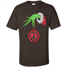 Load image into Gallery viewer, Grinch Hand holding peace sign ornament