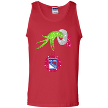 Load image into Gallery viewer, Grinch hand holding New York Rangers Glitter Christmas