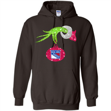 Load image into Gallery viewer, Grinch hand holding New York Rangers Glitter Christmas