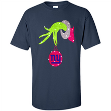 Load image into Gallery viewer, Grinch hand holding New York Giants Glitter Christmas