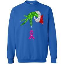 Load image into Gallery viewer, Grinch Hand Holding Breast Cancer Awareness Christmas