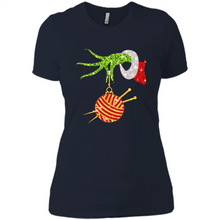 Load image into Gallery viewer, Grinch Hand Holding Ball Of Wool And Knitting Needles Christmas