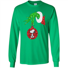 Load image into Gallery viewer, Glitter Grinch monogram ornament Snoopy
