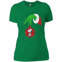 Load image into Gallery viewer, Glitter Grinch monogram ornament Snoopy