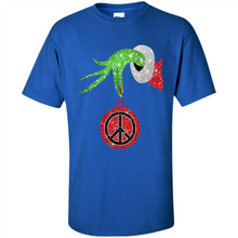 Load image into Gallery viewer, Grinch Hand holding peace sign ornament
