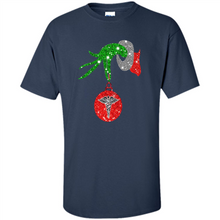 Load image into Gallery viewer, Grinch Hand holding Nurse ornament Christmas (1)