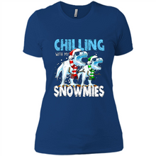 Load image into Gallery viewer, T-Rex Dinosaurs Chilling With My Snowmies Christmas