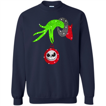 Load image into Gallery viewer, Grinch hand holding Jack Skellington