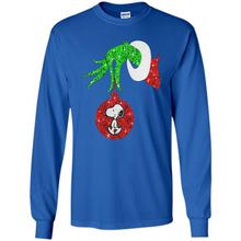 Load image into Gallery viewer, Glitter Grinch monogram ornament Snoopy