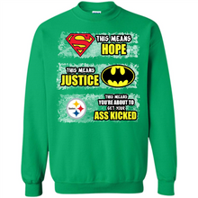 Load image into Gallery viewer, PITTSBURGH STEELERS SUPERMAN MEANS HOPE BATMAN