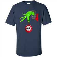 Load image into Gallery viewer, Grinch hand holding Jack Skellington