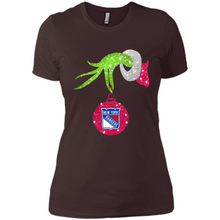Load image into Gallery viewer, Grinch hand holding New York Rangers Glitter Christmas