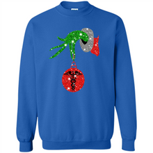 Load image into Gallery viewer, Grinch Hand holding Nurse ornament Christmas