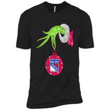 Load image into Gallery viewer, Grinch hand holding New York Rangers Glitter Christmas
