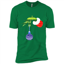 Load image into Gallery viewer, Grinch Holding American Flag ornament Christmas