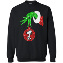 Load image into Gallery viewer, Glitter Grinch monogram ornament Snoopy