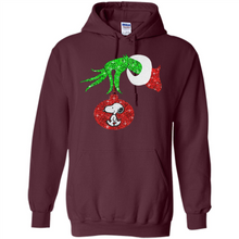 Load image into Gallery viewer, Glitter Grinch monogram ornament Snoopy