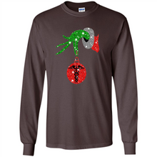 Load image into Gallery viewer, Grinch Hand holding Nurse ornament Christmas