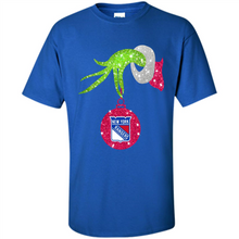Load image into Gallery viewer, Grinch hand holding New York Rangers Glitter Christmas