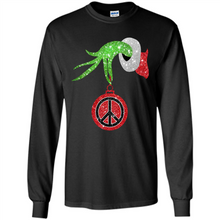 Load image into Gallery viewer, Grinch Hand holding peace sign ornament