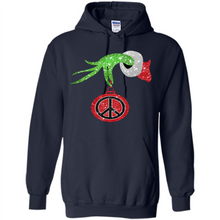 Load image into Gallery viewer, Grinch Hand holding peace sign ornament