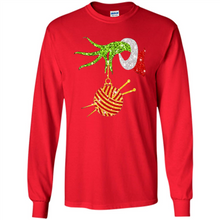 Load image into Gallery viewer, Grinch Hand Holding Ball Of Wool And Knitting Needles Christmas
