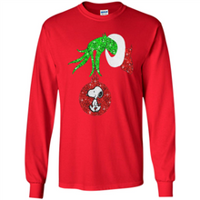 Load image into Gallery viewer, Glitter Grinch monogram ornament Snoopy