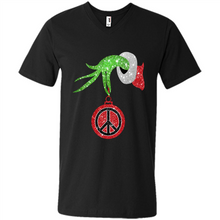 Load image into Gallery viewer, Grinch Hand holding peace sign ornament